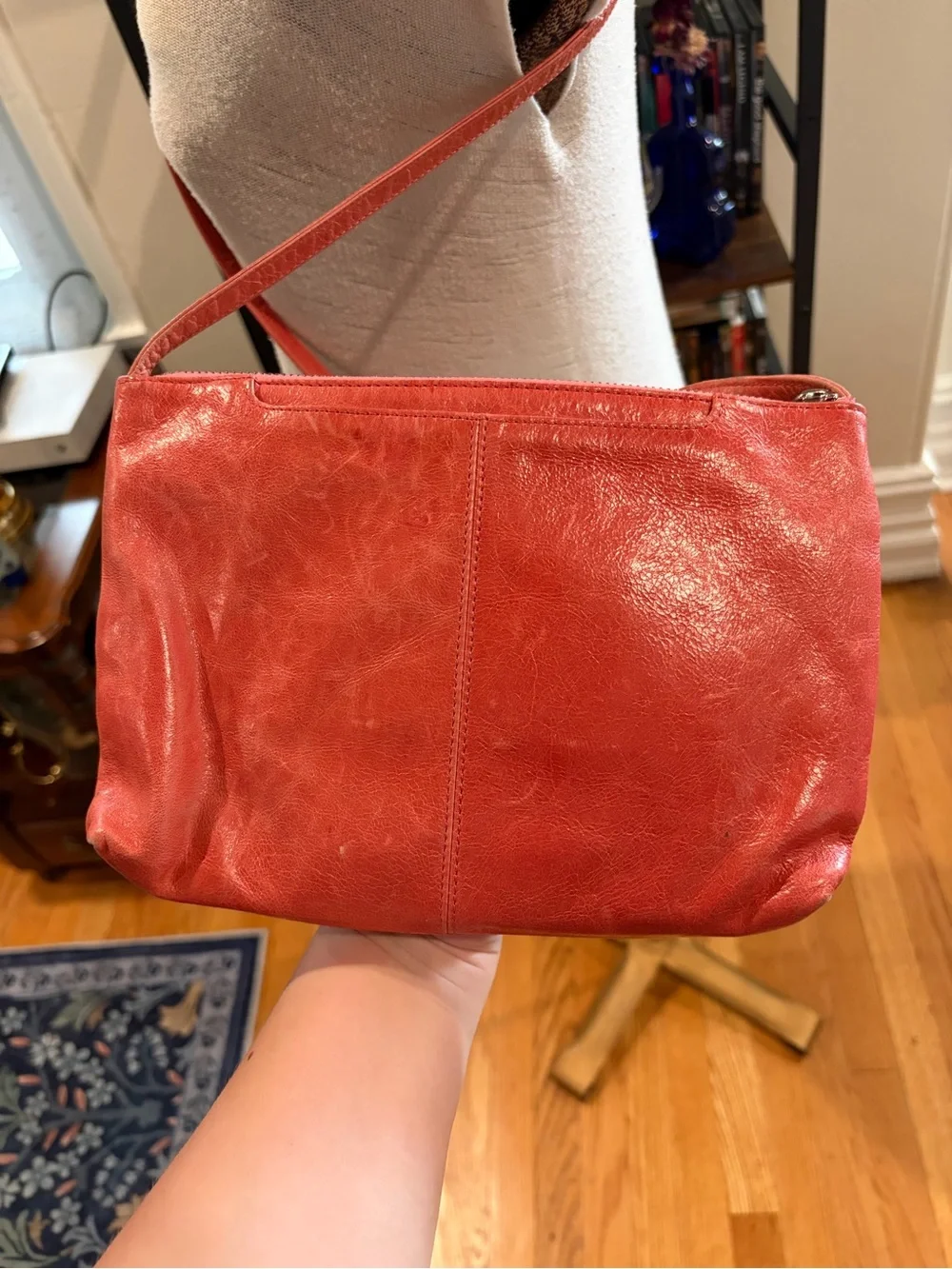 Pink HOBO Double Zipper Crossbody Bag